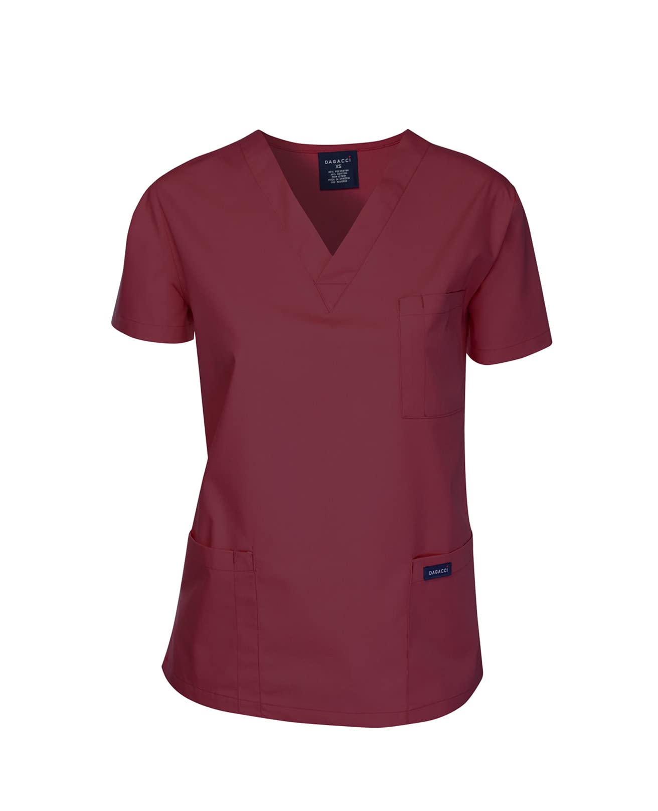 Dagacci Scrubs Medical Uniform Women and Men Scrubs Shirts Medical Scrubs Top X-Large Burgundy
